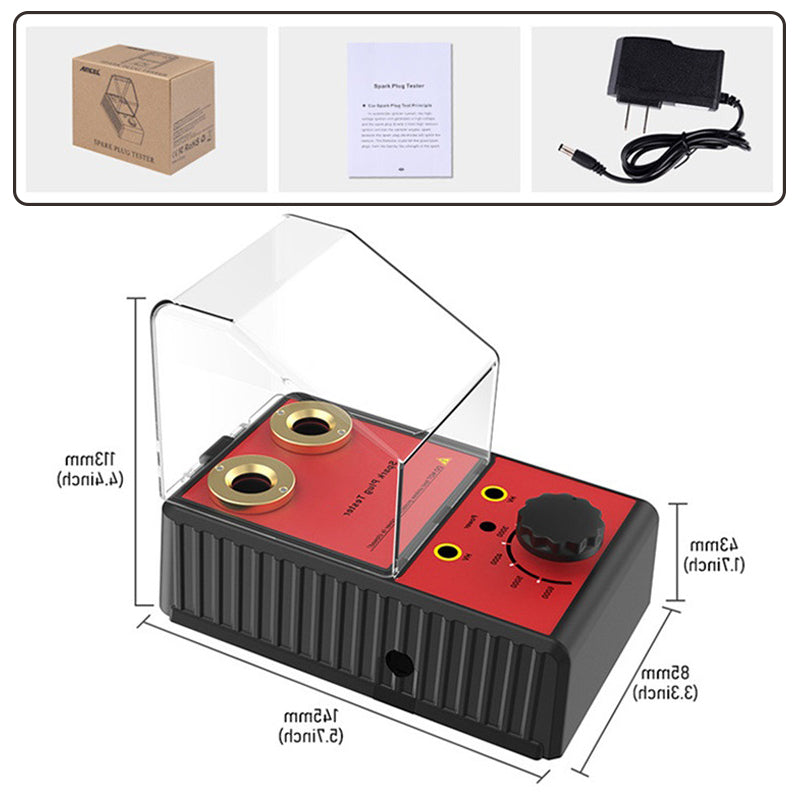 🌞Fris Je Werkplaats Op met 50% Korting!🧰Bougie Tester met Beschermkap: Dubbele Testpoort & Instelbaar Toerental (0-6000 RPM) - Ideaal voor Ontsteking Diagnose!