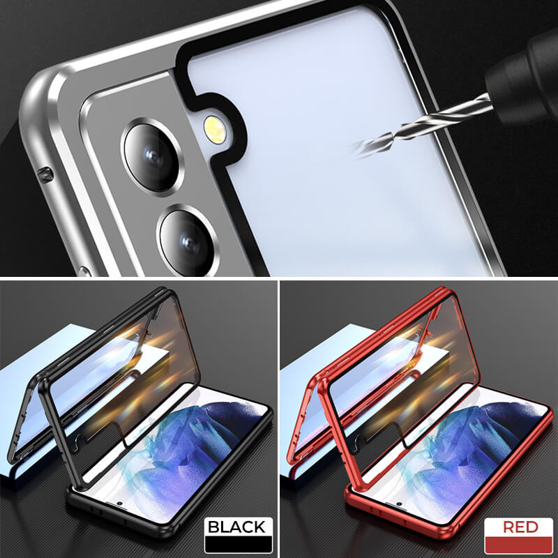 📱🧲Samsung Hoesje met Magnetische Dubbelzijdige Sluiting ✨🔒
