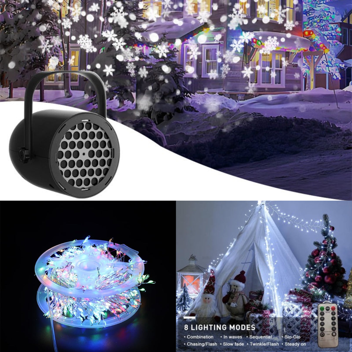 🔥Hot Sale🔥USB-kerstprojectorlamp met 16 patronen