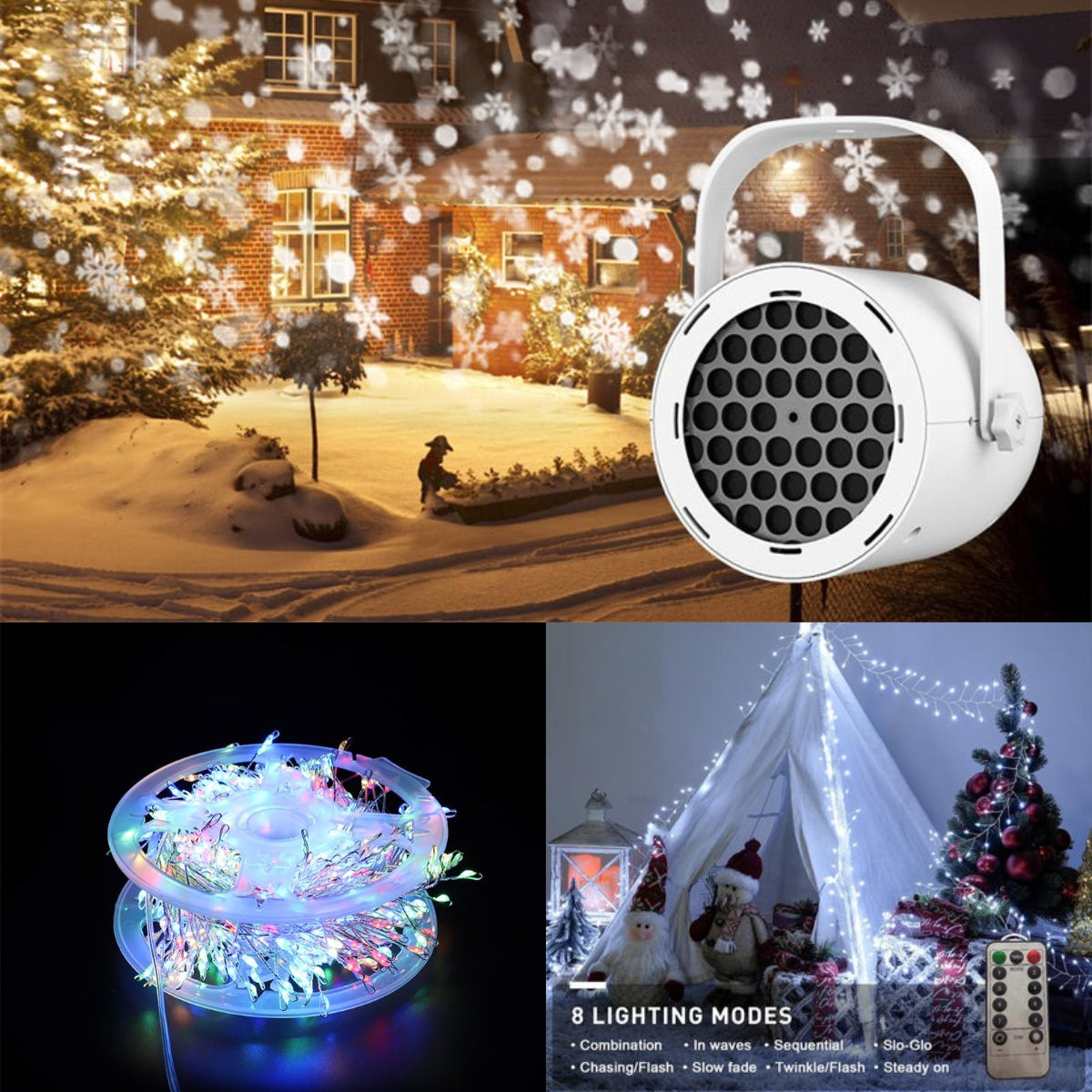 🔥Hot Sale🔥USB-kerstprojectorlamp met 16 patronen