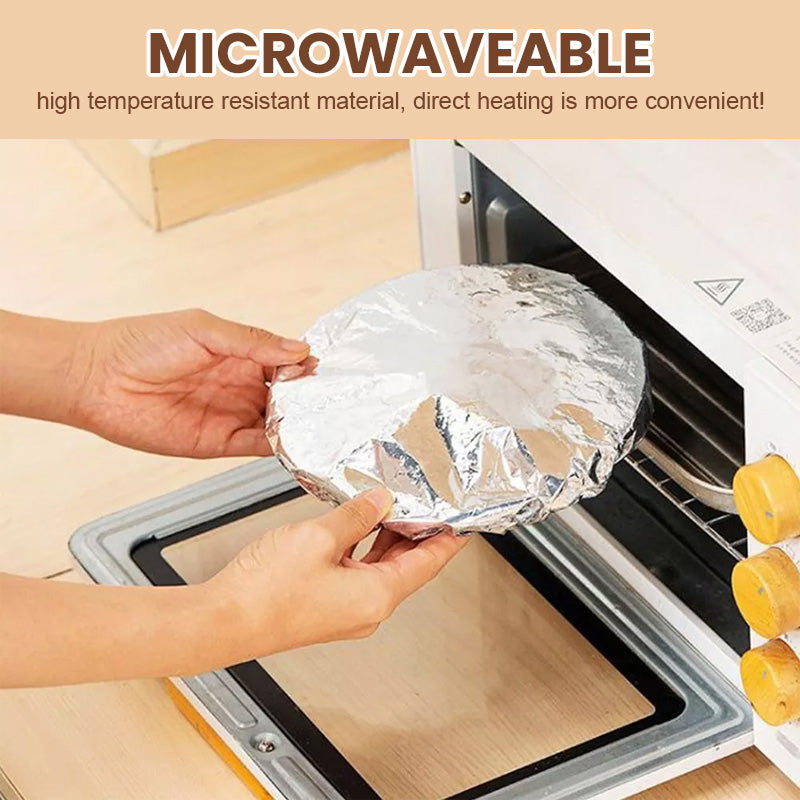 🌞Fris De Lente In Met 50% Korting!🔥Elastische Aluminiumfolie Hoezen (Set) | Houdt Eten Warm & Vers | Wegwerp Afdekhoezen voor BBQ, Picknick & Restjes