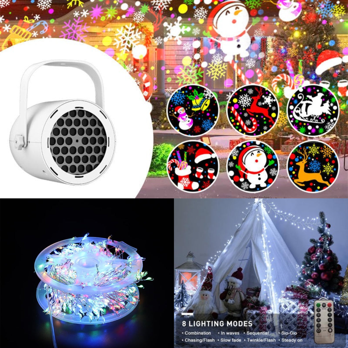 🔥Hot Sale🔥USB-kerstprojectorlamp met 16 patronen