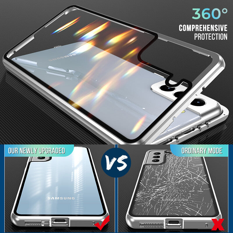 📱🧲Samsung Hoesje met Magnetische Dubbelzijdige Sluiting ✨🔒