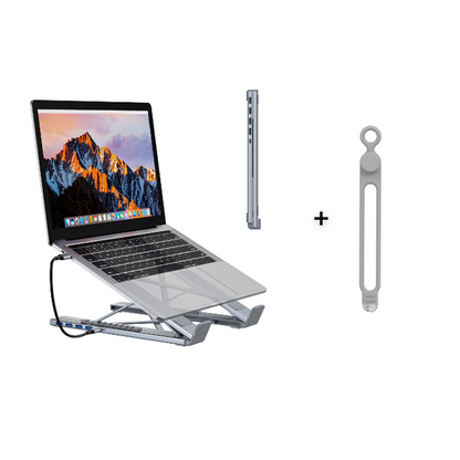 🌞Fris Je Werkplek Op met 50% Korting!🎒Premium 2-in-1 Aluminium Laptopstandaard + USB-C Docking Station: Ergonomisch, Opvouwbaar, 4K HDMI & 8 Poorten voor Elke Lenteavontuur!