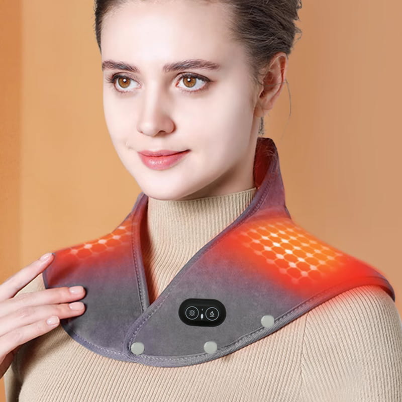 🎁 ‌Het perfecte cadeau voor liefde en ontspanning!‌ 💖  🔥 ‌Elektrisch verwarmingskussen met vibratie – verwarmt en massagert je nek en