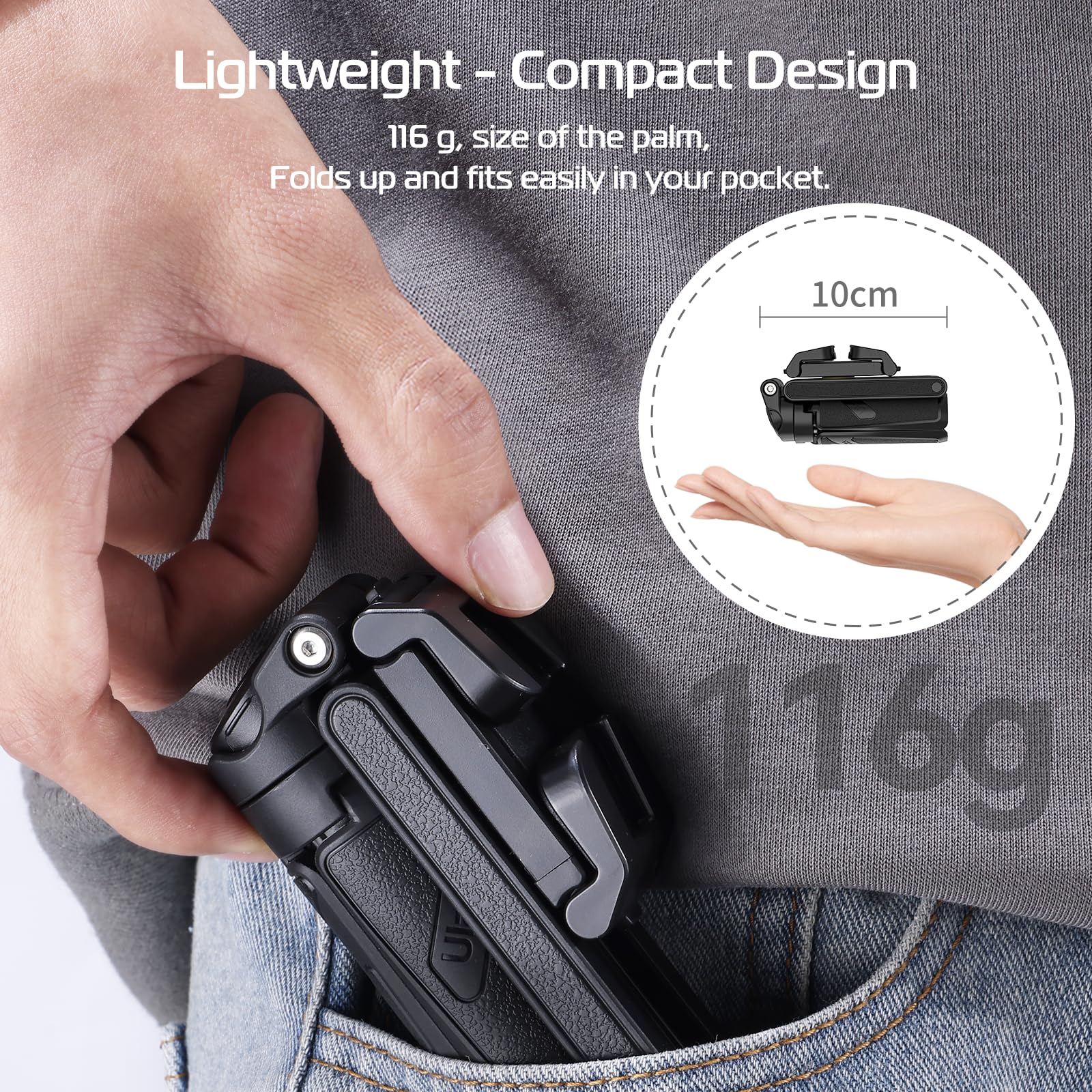 🔥Laatste dag!🔥 Uitschuivbare telefoonstatief met afneembare afstandsbediening - Zakformaat! 🚀 Perfect voor reizen! Laagste prijs van het jaar!