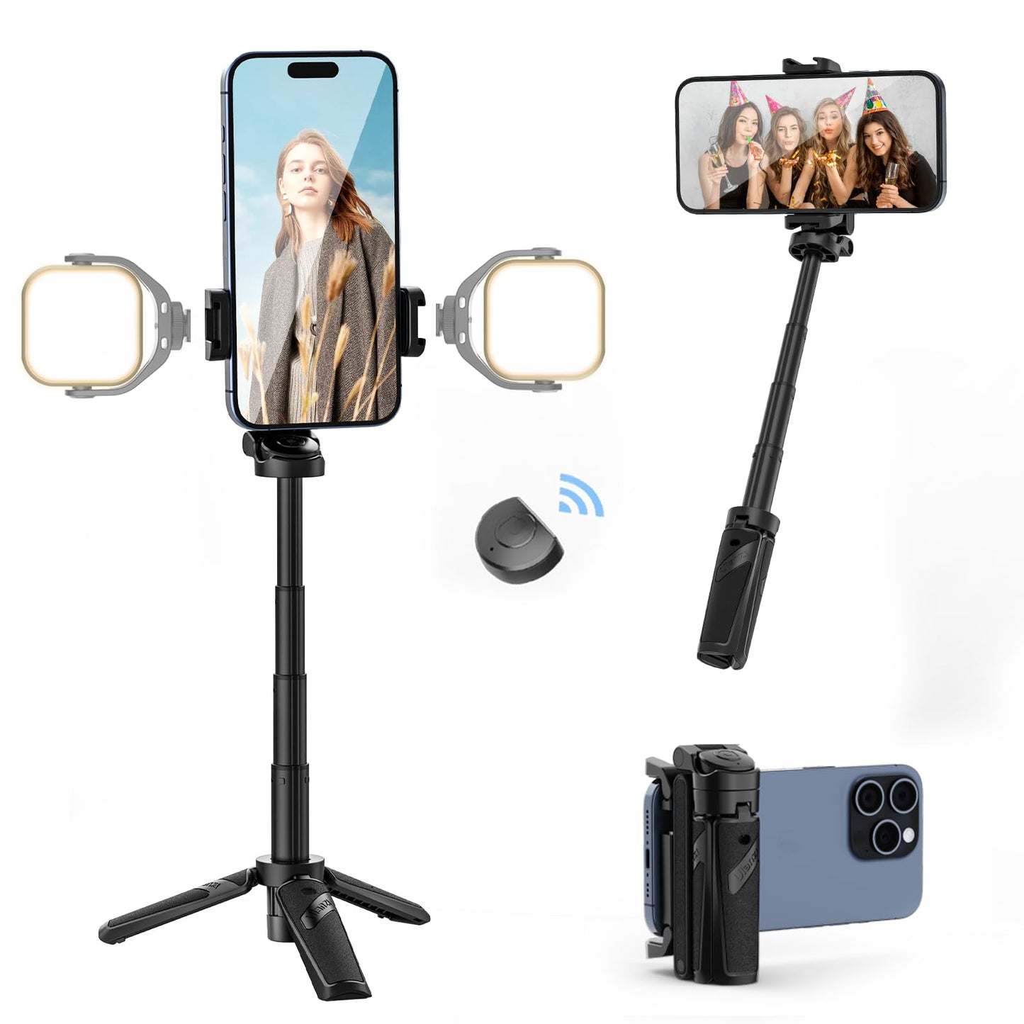 🔥Laatste dag!🔥 Uitschuivbare telefoonstatief met afneembare afstandsbediening - Zakformaat! 🚀 Perfect voor reizen! Laagste prijs van het jaar!