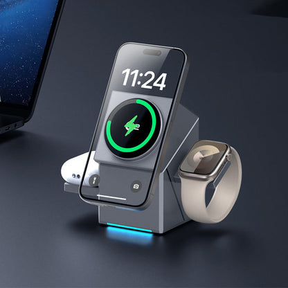 🔥3-in-1 Magnetisch Laadstation🔥 Opvouwbaar & draadloos! 🚀 Laad telefoon, AirPods en smartwatch tegelijkertijd! 💡 Slim design - perfect voor reizen & bureau! Laatste offerte!