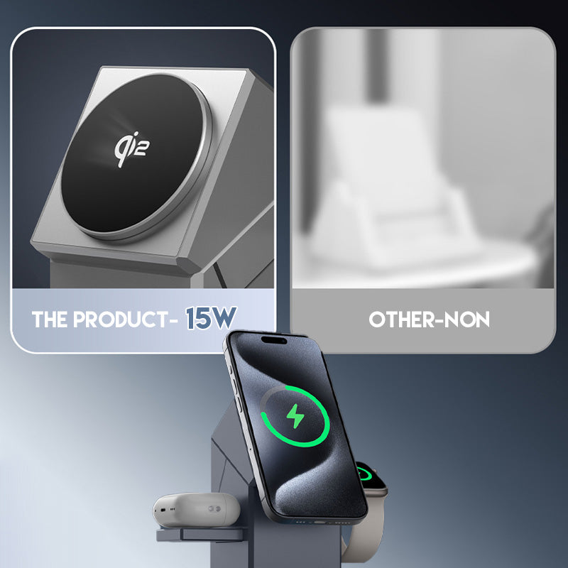 🔥3-in-1 Magnetisch Laadstation🔥 Opvouwbaar & draadloos! 🚀 Laad telefoon, AirPods en smartwatch tegelijkertijd! 💡 Slim design - perfect voor reizen & bureau! Laatste offerte!