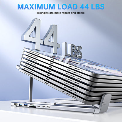 🌞Fris Je Werkplek Op met 50% Korting!🎒Premium 2-in-1 Aluminium Laptopstandaard + USB-C Docking Station: Ergonomisch, Opvouwbaar, 4K HDMI & 8 Poorten voor Elke Lenteavontuur!