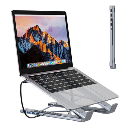 🌞Fris Je Werkplek Op met 50% Korting!🎒Premium 2-in-1 Aluminium Laptopstandaard + USB-C Docking Station: Ergonomisch, Opvouwbaar, 4K HDMI & 8 Poorten voor Elke Lenteavontuur!