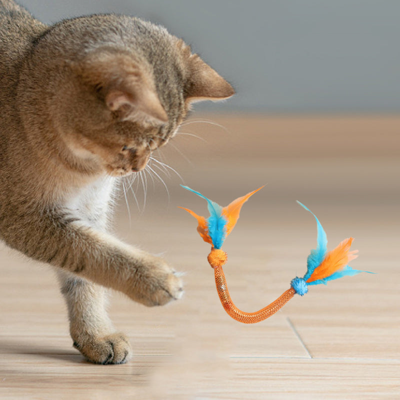💥Populaire 😻Kattenspeeltje met kattenkruid en veertje