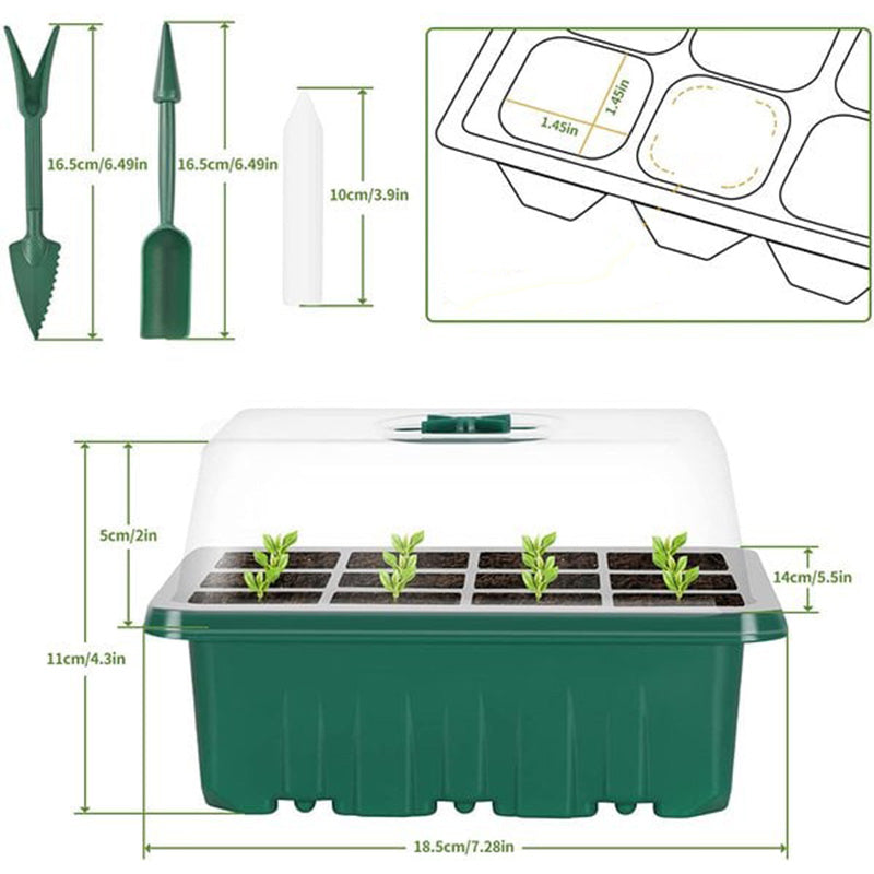 💎60% KORTING! 💎 Kweekbakken met groeilamp – Vochtregulatie, transparant en volspectrum licht 🌱💡