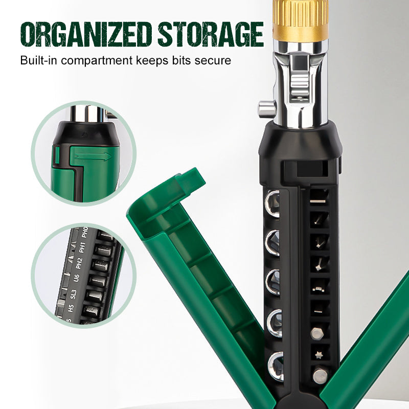 ‌14-in-1✨🔧【Professionaal & Veelzijdig!】Verstelbare Ratelschroevendraaier - 📢📢Sleep de aanbieding! Nog 40 stuks, op=op🚀 Uw perfecte toolkit!