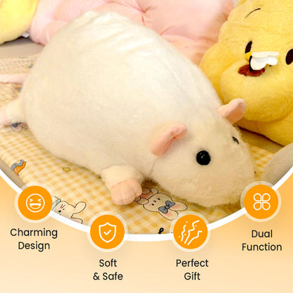 🔥🐾Nieuw! Schattig rat knuffelkussen – geef je huisdier een comfortabele en gezellige plek om te rusten!