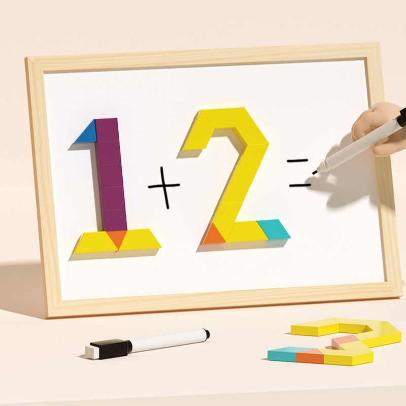 🎁Vroege kerstuitverkoop 50% KORTING🔥Houten magnetische patroonblokkenpuzzel set🧩