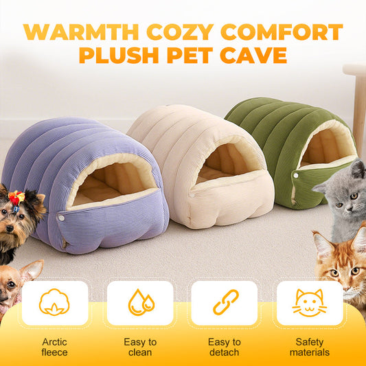 💖🔥Tijdelijk prijsverlaagding! Comfortabel pluchen huisdierenhol – geef je huisdier een warme en gezellige plek om te rusten!