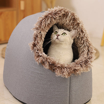 🐾❄️ Winter Warm Huisdiergrot Bed – Gezellig onderkomen, geïsoleerd en stijlvol neutraal ontwerp!