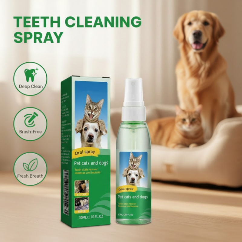 Effectieve tandenreinigingsspray voor katten en honden