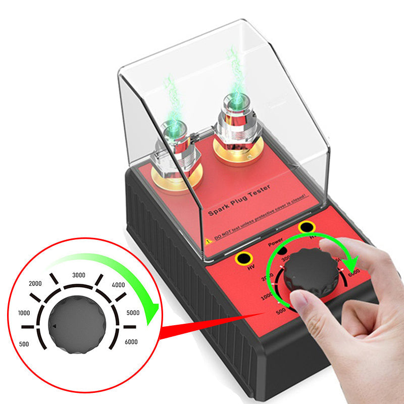 🌞Fris Je Werkplaats Op met 50% Korting!🧰Bougie Tester met Beschermkap: Dubbele Testpoort & Instelbaar Toerental (0-6000 RPM) - Ideaal voor Ontsteking Diagnose!