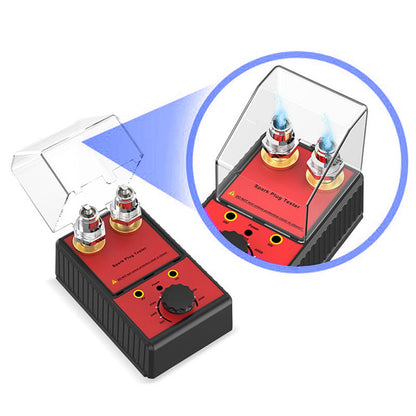 🌞Fris Je Werkplaats Op met 50% Korting!🧰Bougie Tester met Beschermkap: Dubbele Testpoort & Instelbaar Toerental (0-6000 RPM) - Ideaal voor Ontsteking Diagnose!