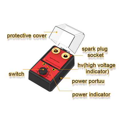 🌞Fris Je Werkplaats Op met 50% Korting!🧰Bougie Tester met Beschermkap: Dubbele Testpoort & Instelbaar Toerental (0-6000 RPM) - Ideaal voor Ontsteking Diagnose!