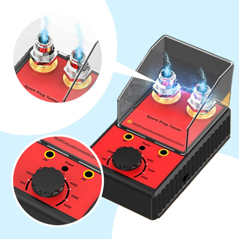 🌞Fris Je Werkplaats Op met 50% Korting!🧰Bougie Tester met Beschermkap: Dubbele Testpoort & Instelbaar Toerental (0-6000 RPM) - Ideaal voor Ontsteking Diagnose!