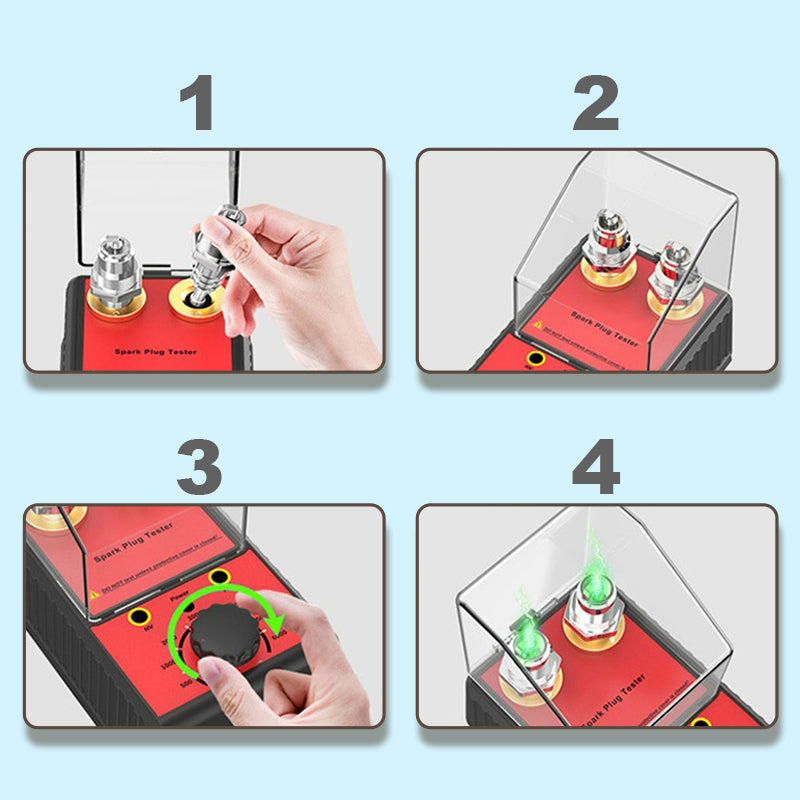 🌞Fris Je Werkplaats Op met 50% Korting!🧰Bougie Tester met Beschermkap: Dubbele Testpoort & Instelbaar Toerental (0-6000 RPM) - Ideaal voor Ontsteking Diagnose!