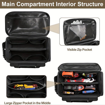 🌞Fris Je Werkplek Op met 50% Korting!🎒Ultieme Heavy-Duty Canvas Gereedschapstas met MOLLE-systeem: Professionele Organizer met Meervoudige Opbergvakken voor Elke Technicus!